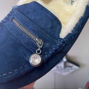 Blue suede ugg moccasins